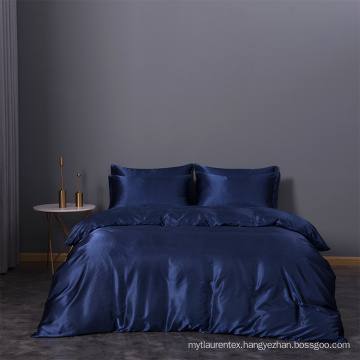 Dark Blue Satin Polyester Luxury Bedding sets